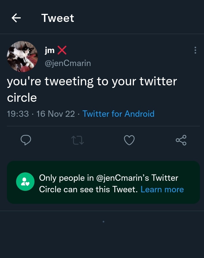 Twitter Circle = 0 people
