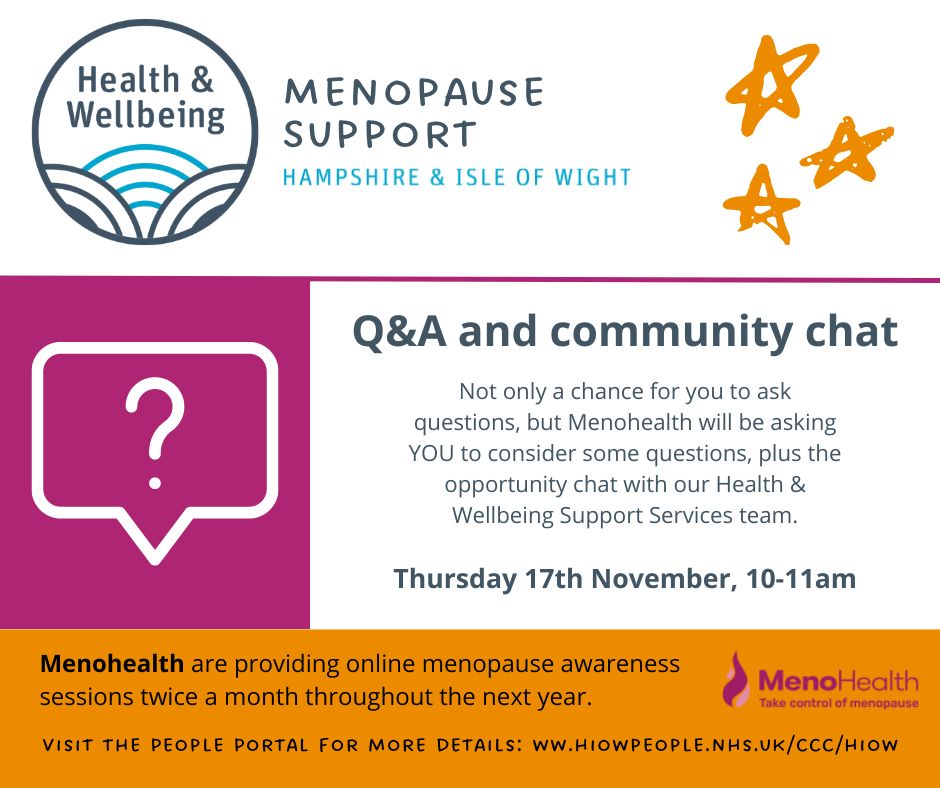 hiownhs's tweet photo. Join us tomorrow at 10am if you've got Qs about menopause or just want to chat. DM us for the link. https://t.co/hjxDHjWxlH