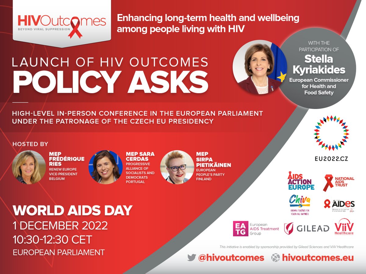 HIV Outcomes (@hivoutcomes) on Twitter photo 🇪🇺 Join <a href="/sara_saracerdas/">Sara Cerdas @saracerdas.bsky.social</a>, <a href="/Frederiqueries/">Frédérique Ries</a> & <a href="/spietikainen/">Sirpa Pietikäinen🇫🇮🇪🇺</a> on December 1 for our #WorldAIDSDay2022 high-level event at the <a href="/Europarl_EN/">European Parliament</a>
Register here 👉 rb.gy/gdgkt8
Follow online here 👉 bit.ly/3Ue7Y8P 🇪🇺 Join <a href="/sara_saracerdas/">Sara Cerdas @saracerdas.bsky.social</a>, <a href="/Frederiqueries/">Frédérique Ries</a> & <a href="/spietikainen/">Sirpa Pietikäinen🇫🇮🇪🇺</a> on December 1 for our #WorldAIDSDay2022 high-level event at the <a href="/Europarl_EN/">European Parliament</a>
Register here 👉 rb.gy/gdgkt8
Follow online here 👉 bit.ly/3Ue7Y8P