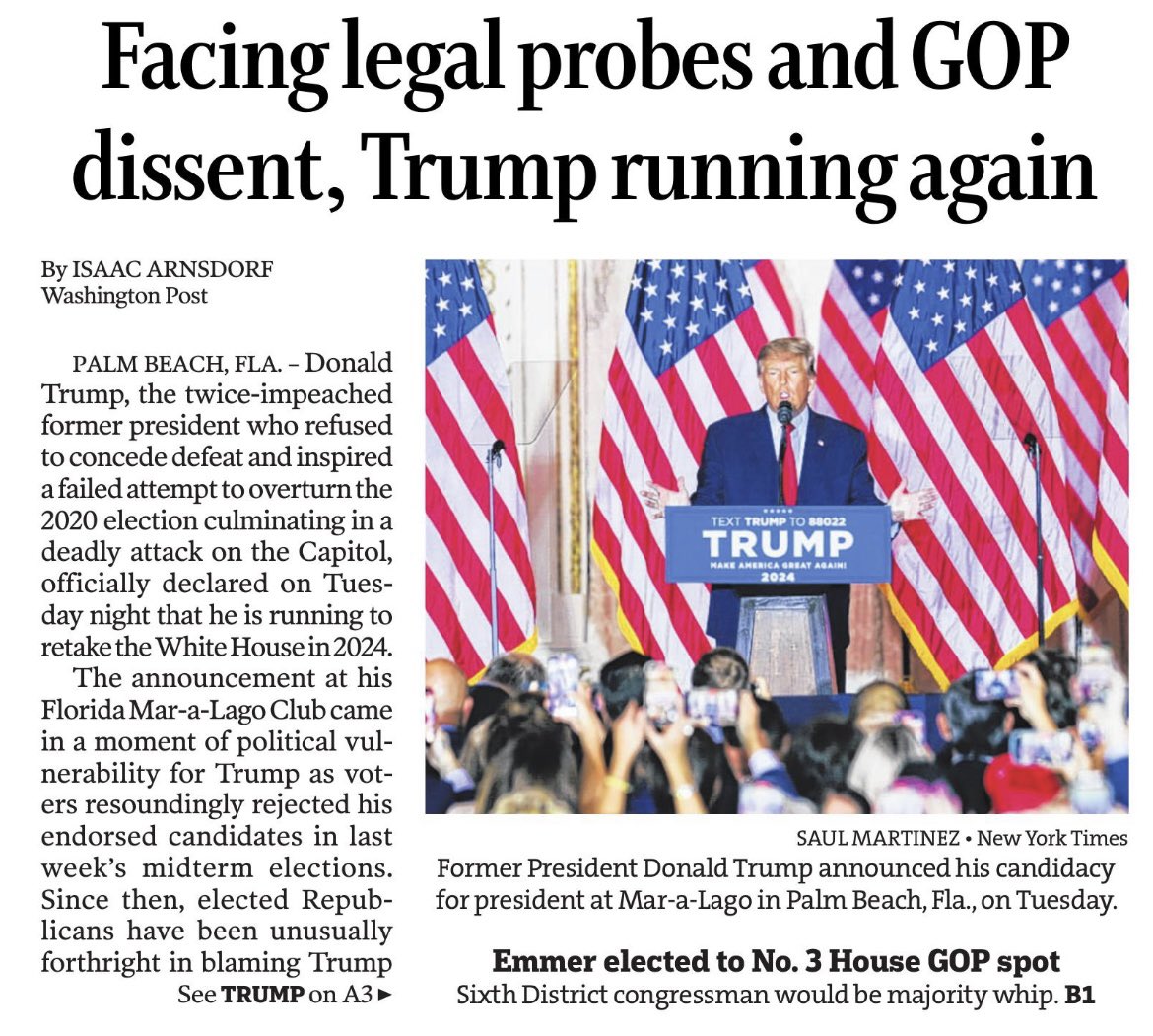 jason_kint's tweet photo. And again, personal opinion but I actually thought the Star Tribune out of Minneapolis had the best package on A1. /16 https://t.co/O1n2Awb2f1