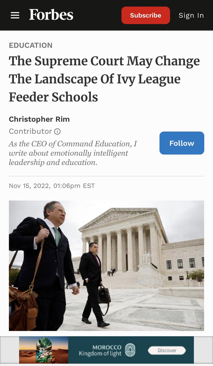 tony_jack's tweet photo. The ripple effects of SFFA will be vast, from K-12 to higher education through to the companies that hire from both. @christopherrim speaks to it in @Forbes, esp how it will impact recruiting low income &amp; students of color both in college &amp; at prep schools #ThePrivilegedPoor. https://t.co/2qXhCLWSCc