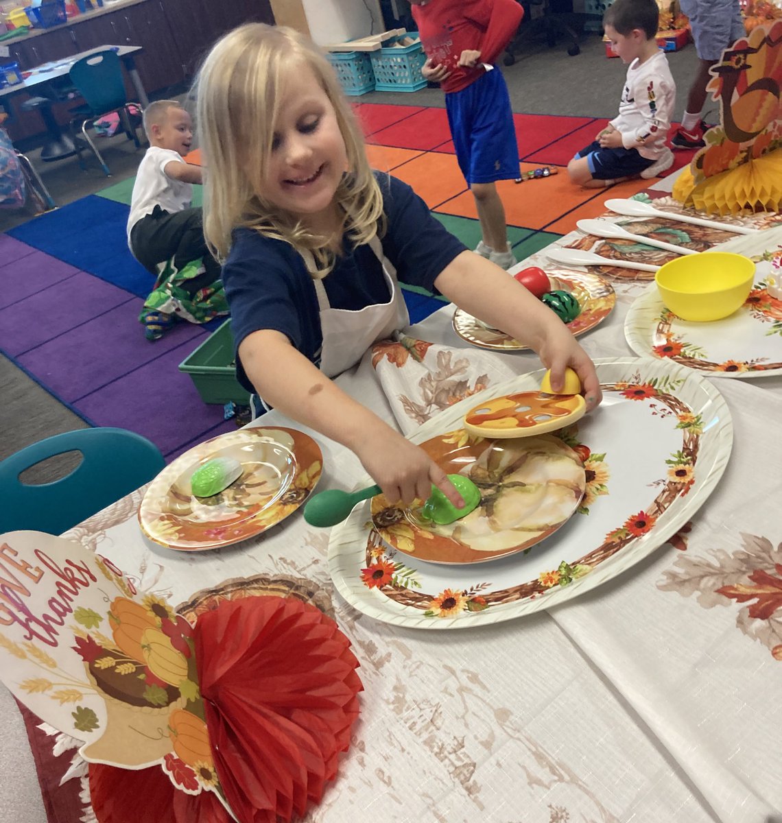 It may be a week away but we are already busy working on #Thanksgiving2022 dinner in #Kindergarten @CFISDWells developmental centers! #innovatingplay #bringingoutthebest