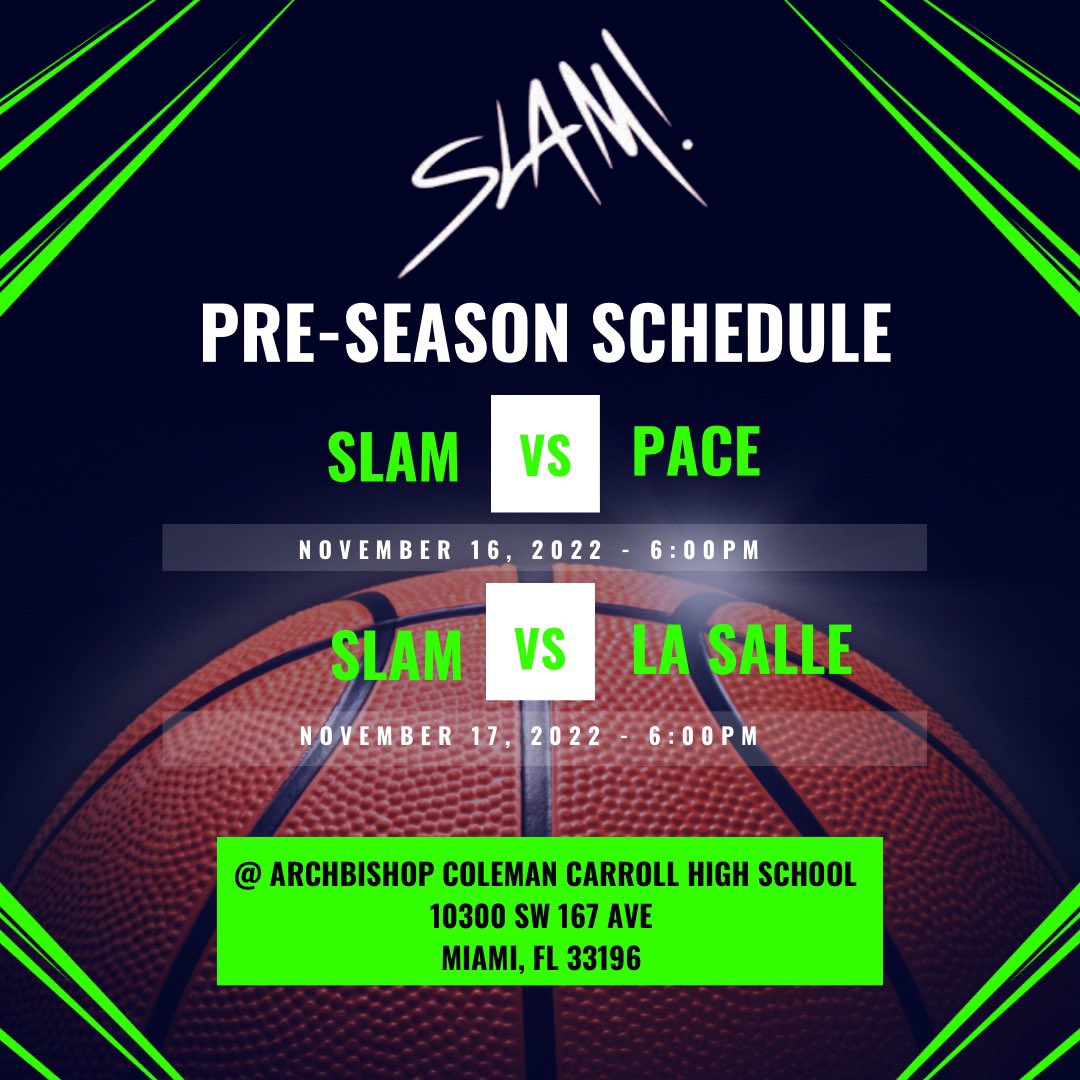 slammiami_bb's tweet photo. It’s GAME DAY‼️
We’re excited for The @jrorangebowl Bulldog Pre-Season Classic🏀 

Catch us at 6pm tonight VS @pacespartans &amp; 6pm tomorrow VS @immaculatalasalle 

#SLAMmiami #TitanUp #SLAMbasketball #HomeOfTheTitans https://t.co/1mllLKHZTS