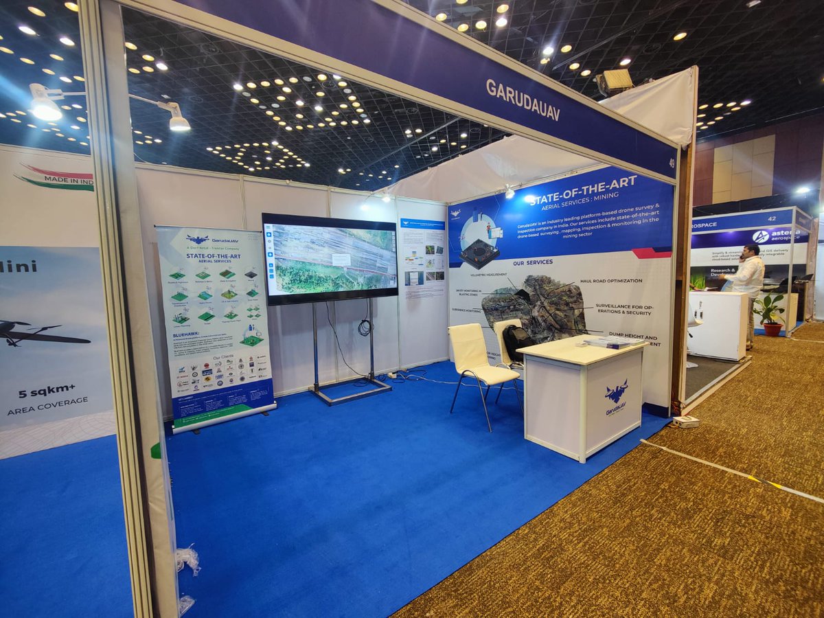 garudauav's tweet photo. Here are some snippets of our stall at the HICC Hyderabad on the occasion of Geosmart India 2022. #india #geospatial #geospatialdata #geospatialtechnology #geospatialbydefault #geosmart #daas #saas #ai #drones #dronesurvey #dronemapping https://t.co/aiEfbW8xvm