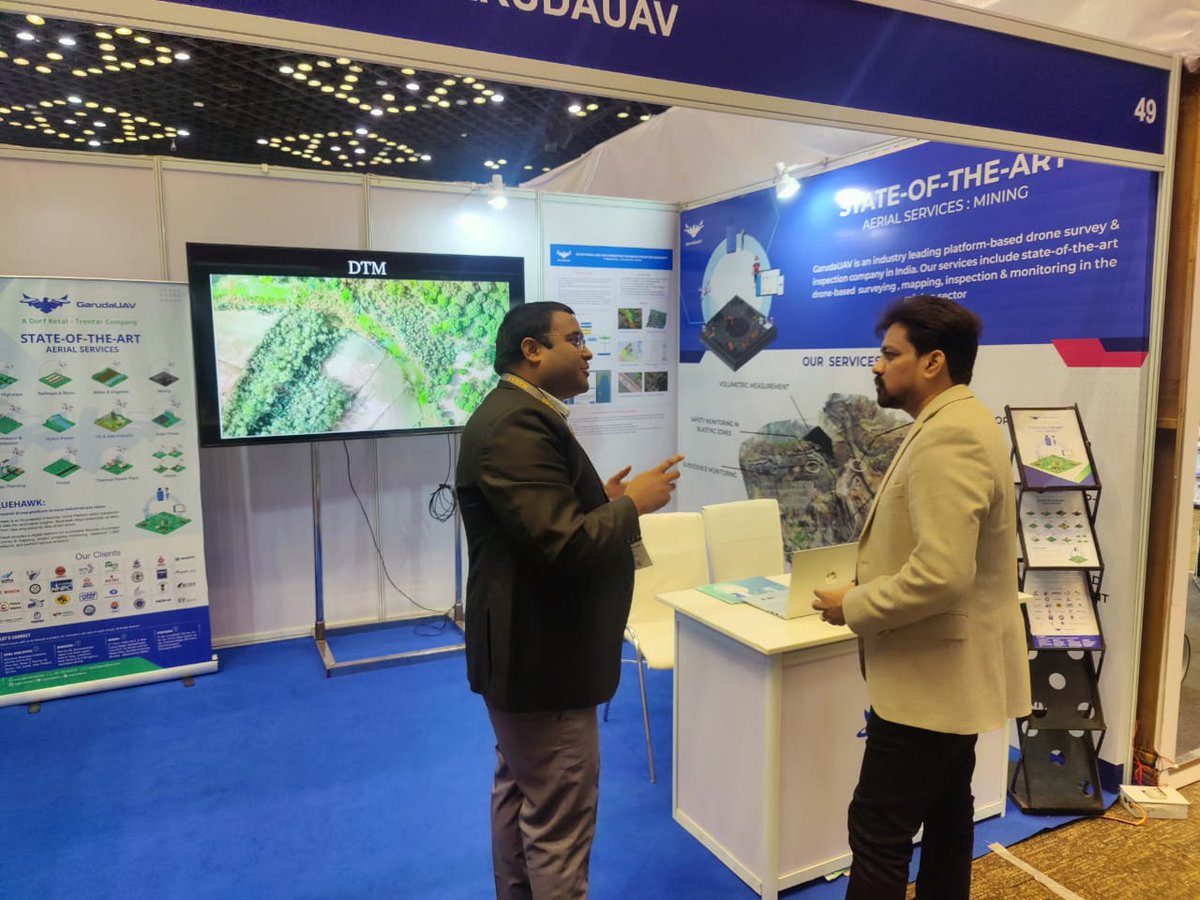 garudauav's tweet photo. Here are some snippets of our stall at the HICC Hyderabad on the occasion of Geosmart India 2022. #india #geospatial #geospatialdata #geospatialtechnology #geospatialbydefault #geosmart #daas #saas #ai #drones #dronesurvey #dronemapping https://t.co/aiEfbW8xvm