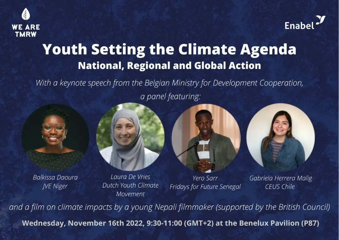 LAluora's tweet photo. Youth setting the climate Agenda #COP27 young people say they are still excluded especially those with special needs. It's time we work together to make a global transformation #ClimateJustice @BalkissaDaoura @NigerJve @SarrYero2 @Fridays4future @wearetmrwgp https://t.co/hFQZRYPzoB