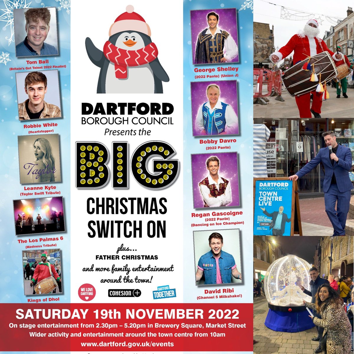 cohesionplus's tweet photo. We are delighted to be working with @welovedartford @Celebtime @dartfordliving on the #Big #Christmas #SwitchOn this Saturday with performances in the town centre as well as in @OrchardsCentre @PrioryDartford from 10am! #dartford #christmas2022 https://t.co/CCN7yCuaw4