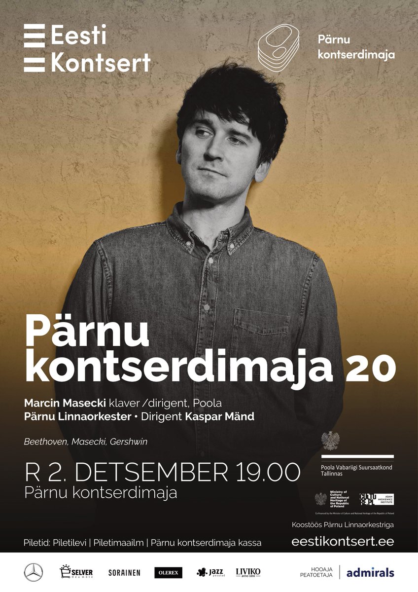 PLinEstonia's tweet photo. #ForeignServiceDay🇵🇱
World premiere of Estonian Symphony by Marcin #Masecki, commisioned by @InstytutAM on the occasion of the centenary of establishing diplomatic relations between 🇵🇱 & 🇪🇪, will take place in #Pärnu Concert Hall on 2 December.
#ForeignServiceWeek🇵🇱
@MFAestonia https://t.co/XCOQeLedt0