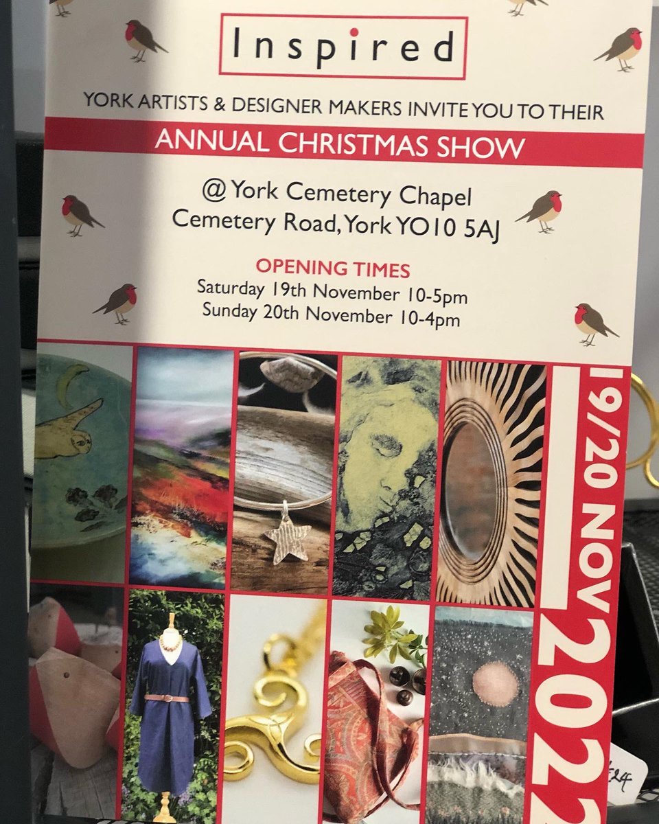 Looking for something to do at the weekend? Come &amp; see Inspired at York Cemetery Chapel, Cemetery Rd, York. Saturday 10-5pm &amp; Sunday 10-4pm #handmade #art #visityork