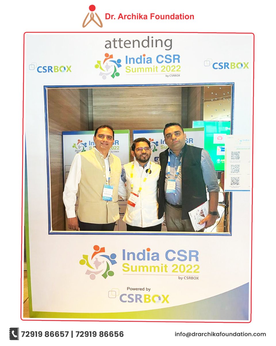 DrArchikaFdn's tweet photo. It was a moment of extreme pleasure for Dr. Archika Foundation team to meet @bhomikjain, the Founder of @csrboxorg and @NGOBOX, at India CSR Summit 2022 Edition IX.
.
.

#BhomikShah #ngobox #indiacsrsummit #ics2022 #CSR  #CSRbox #IndiaCSRSummit #CSRSummit #CSR #NGO https://t.co/NsbVguEMoY