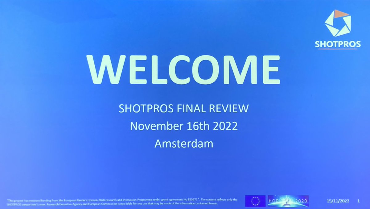 VRandPolice's tweet image. Ready for the final EC review of @shotpros project in Amsterdam #SHOTPROS, #Horizon2020 We thank the #EU @EU_Commission for this opportunity and today we present to you the results of 42 months of hard work and we start our EU network #VRPN #VR #Police #training