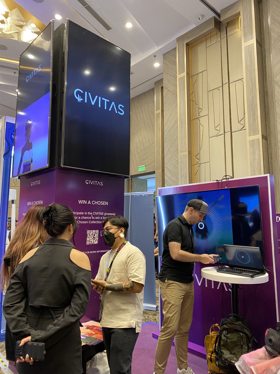 YieldGuild's tweet photo. Hanging out here at ⁦@playcivitas⁩ booth at the ⁦@phweb3festival⁩ ! Drop by if you’re in the area! See you! 🔥🚀

 #WeAreYGG https://t.co/72nRVr0DoX