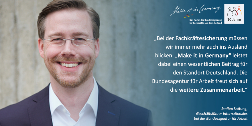 MakeitinGermany's tweet photo. #10JahreMakeitinGermany

Steffen Sottung, Geschäftsführer Internationales @Bundesagentur, betont zum 10-jährigen Jubiläum, wie wichtig die #Auslansrekrutierung für Deutschland ist 💪

Mehr Stimmen aus dem Partnernetzwerk gibt's hier👉 https://t.co/3YnVmPb7zO

#wemadeit https://t.co/eOAJW8EM8p