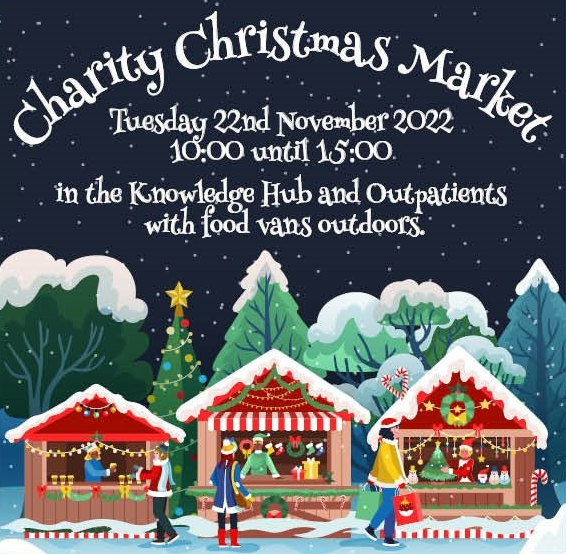 Are you feeling festive? 🎄 Join us today for our Christmas Market! Head up to the Knowledge Hub to do some shopping and visit outside Outpatients to grab some food. 🍕🎁