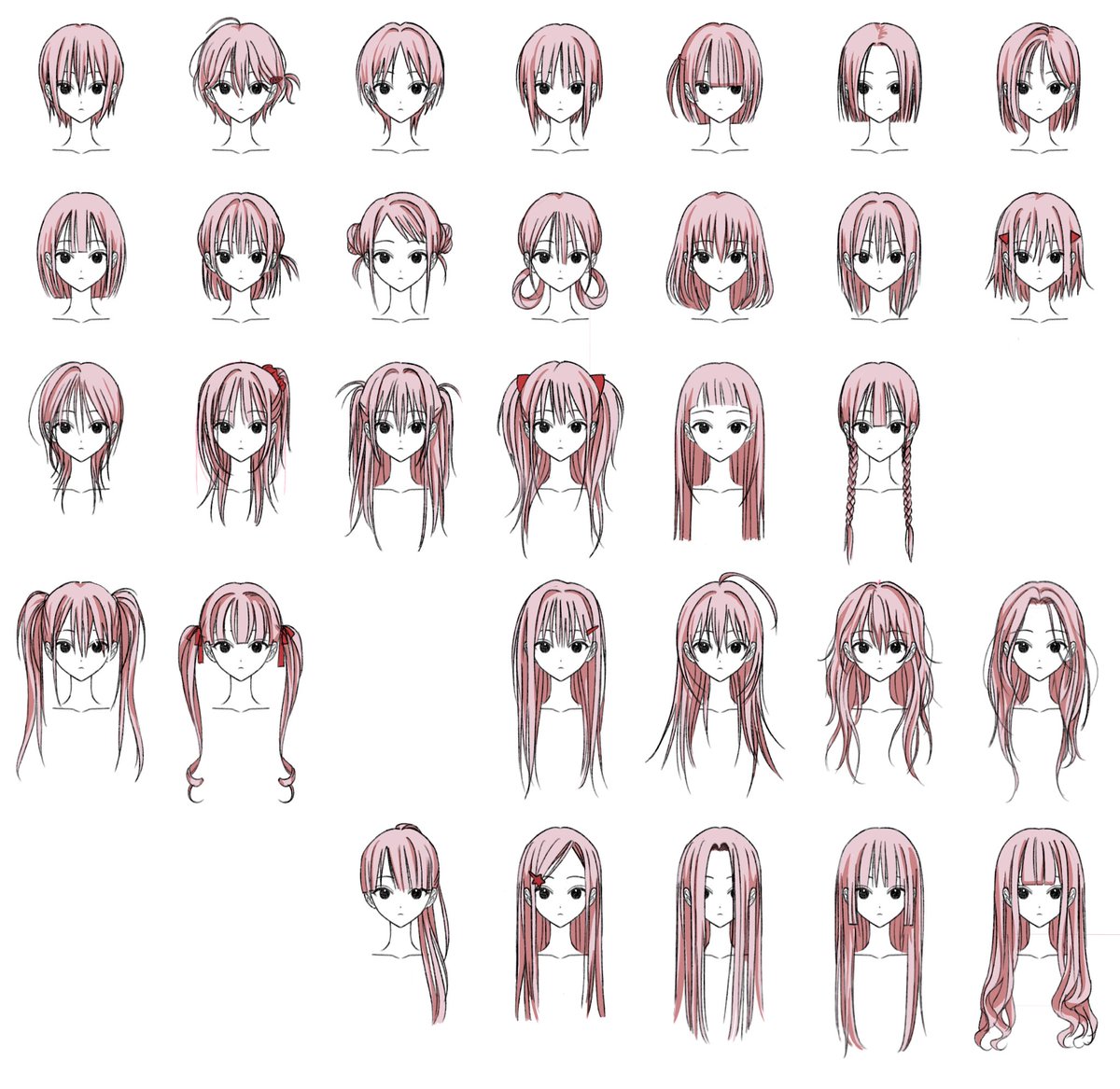 귀여운 머리카락 모듬