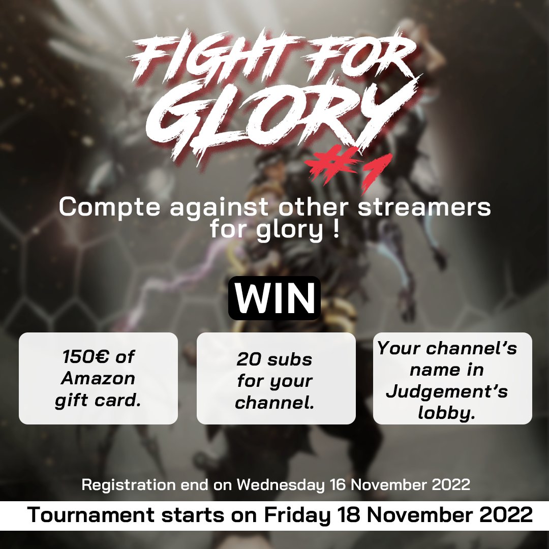 Judgeball_Game's tweet photo. 🔔 If you are a streamer, this is your last day to join #FFG1 ! Compete against other communities for glory (...and subs)! https://t.co/nE0RNZq9dx
#esport #gaming #subwar #twitch #stream #twitchsub https://t.co/6lV57KN1pk