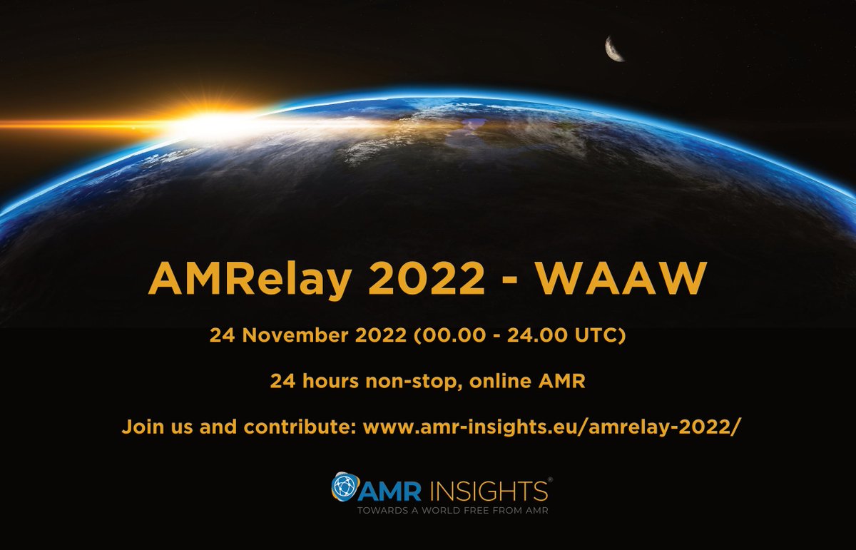 M_van_Dongen's tweet photo. Register today for AMRelay!
24 hrs AMR - 24 NOV - 0/24 UTC:
https://t.co/mpXnRRzP1S
Raise awareness on AMR, honor stakeholders & connect!
Reg: https://t.co/lnfGbAYbz6
#AMRelay2022 is realized with @AMResistance
Info: https://t.co/MVmWPTyRss
#amr #antimicrobialresistance https://t.co/zxmuVJ4f69