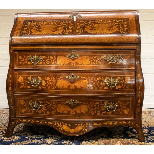 This early 19th century Dutch floral marquetry decorated walnut bombe bureau makes a nice pair with this walnut chest also pictured.

Both included in our Country House this Friday &amp; Saturday. Viewing Wednesday &amp; Thursday 10am–4pm.  

View the catalogue bit.ly/3G5itXM