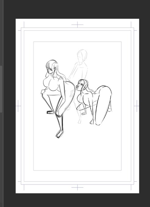 いい構図思いついたのに、何百回描いても上手くいかなくてハゲそう。 