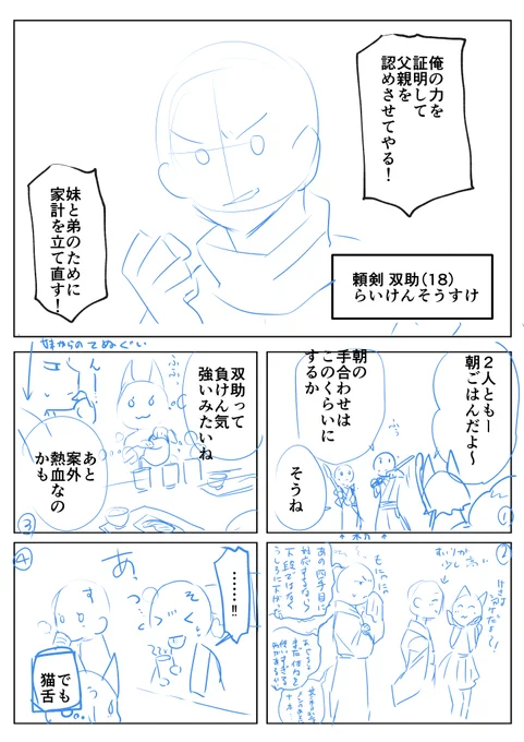 5⃣ 4コママンガのネーム制作も進んでますー!ネームの一部を公開しますー!漫画もお楽しみにー! 