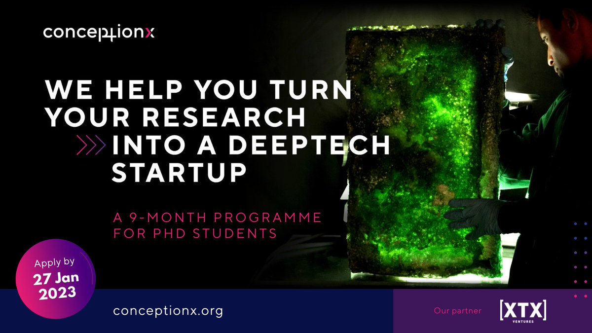 It's that time of year again! Applications for Cohort 6 are now open 🚀

If you're looking for ways to translate your PhD research – or know someone who is – we look forward to hearing from you 👇

conceptionx.org/programme