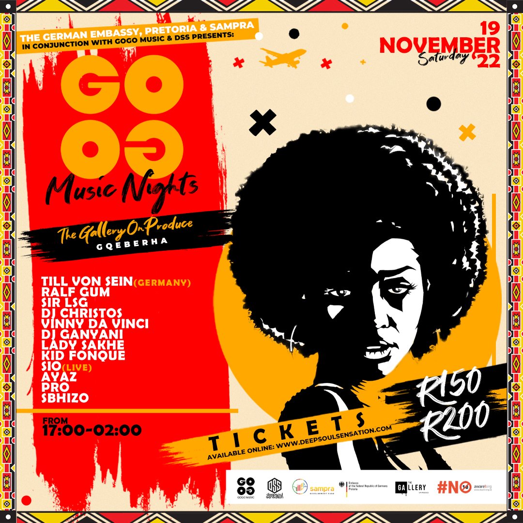 Be part of it! 
#DMIWorkshop2022 and our #GOGOMusicNights2022 at The Gallery on Produce in Gqeberha, EC this coming Saturday!

Powered by @GermanEmbassySA, <a href="/OfficialSAMPRA/">SAMPRA</a>, <a href="/dmssouthafrica/">DANCE MUSIC SUMMIT</a> &amp; GOGO Music.