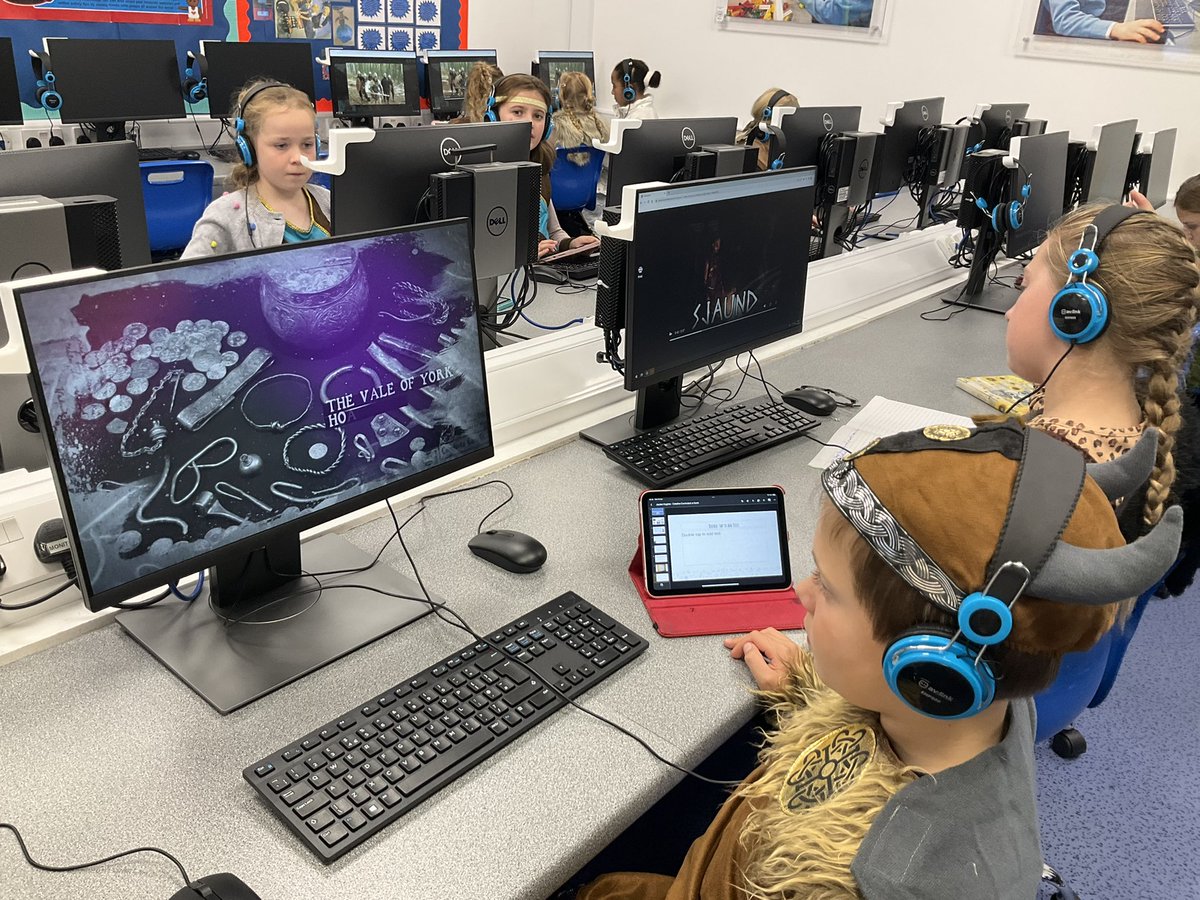 #FCJYear5 are busy exploring the world of Vikings through @InspireEd_UK. It is a very exciting way to start our Viking Day!