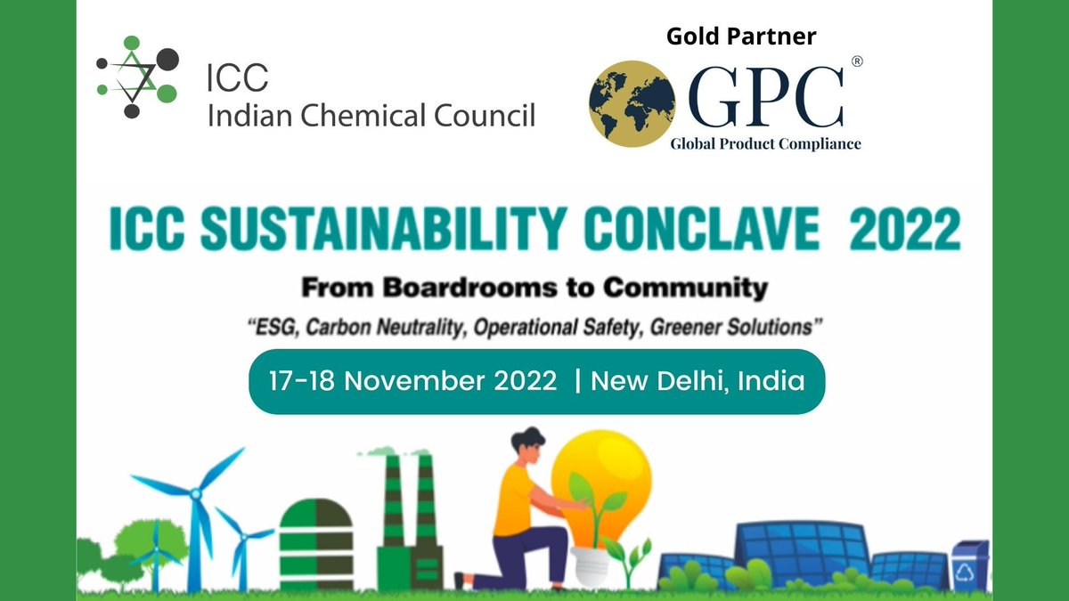 gpcregulatory's tweet photo. The ICC Sustainability Conclave 2022 is taking place Nov. 17 – 19 in New Delhi, India! 
Our Executive Director Mr. Shisher Kumra will co-chair the 4th session ‘Product Stewardship - Going Beyond Regulatory Landscape’. 

Learn more and register: https://t.co/JzYmIxa8BF– https://t.co/anzLHwdHZx