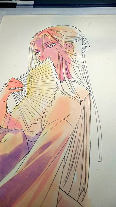 塗りのお試し用に使ってた絵を、せっかくなので仕上げていきましょうかね。やっとちょっと、こういうことする時間できてきた 