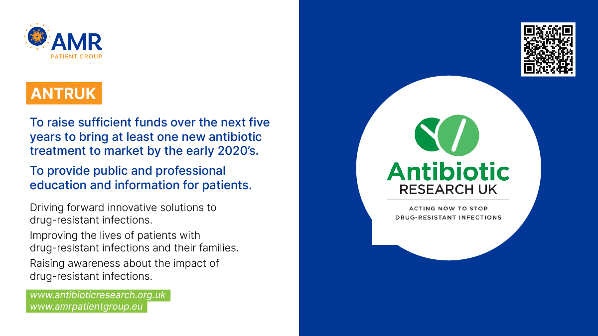 PatientAmr's tweet photo. The UK Charity @1Antruk supports patients affected by #resistantinfections. They provide education and information to patients.
They also aim to raise enough funds to bring at least one new antibiotics to the market.
#EAAD #WAAW #KeepAntibioticsWorking #AMRPatientGroup https://t.co/N2QuMlfNV9