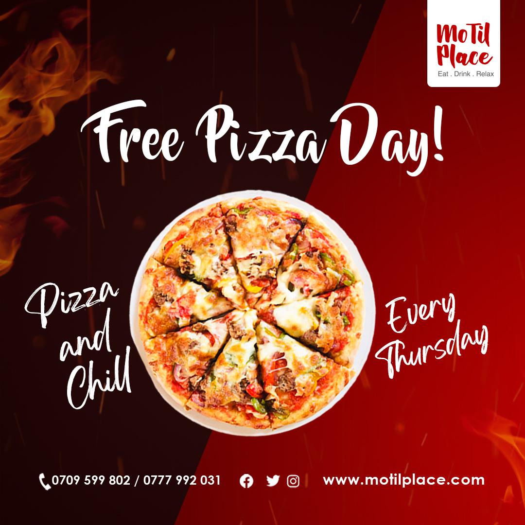 MotilPlace's tweet photo. Do you know that pizza is the best way to start a love story?
Even more, if you order two and pay only one!

Call or Whatsapp
at 0709599802/0777992031

#pizzalovers #deliver #order https://t.co/Pz0mz9KFfR