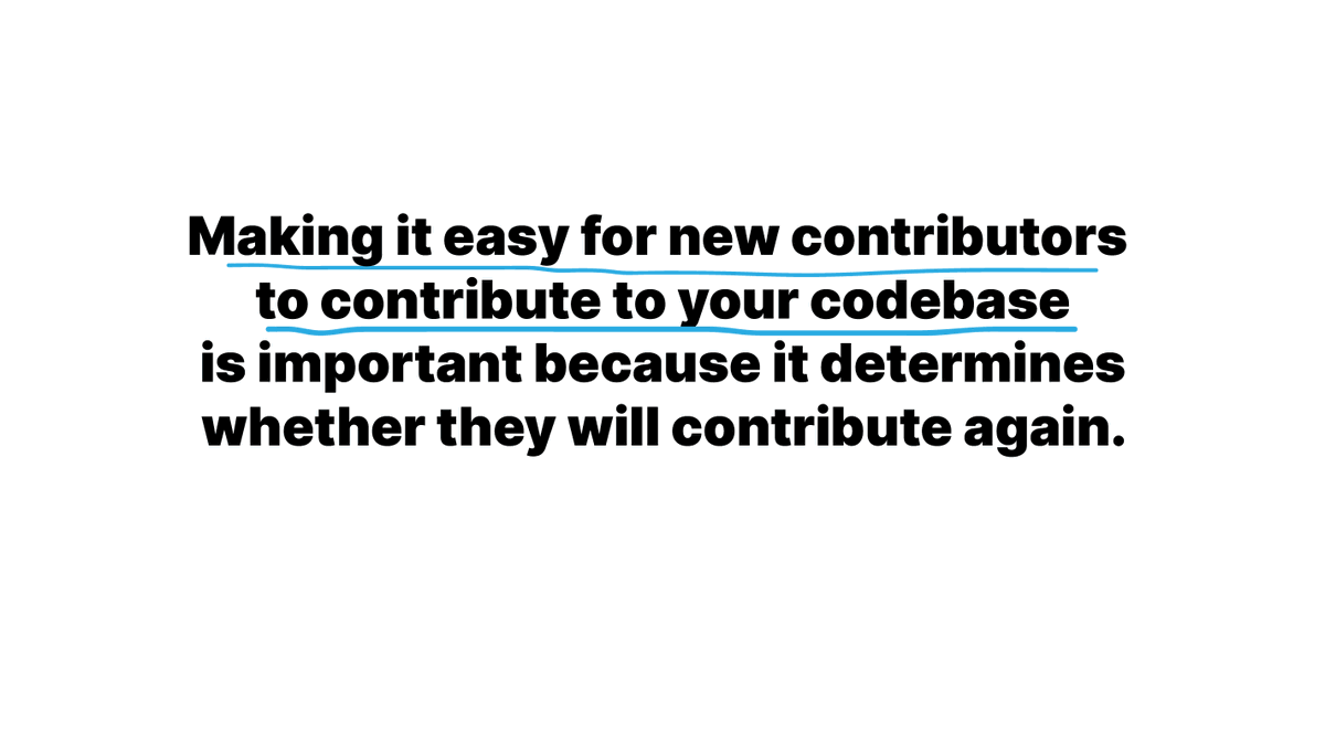 publiccodenet's tweet image. Making it easy for new contributors to contribute to your codebase is important because it determines whether they will contribute again. 

#WhyWednesday
#PublicCodePromisingPractices
#SoftwareProduction
#OpenSource