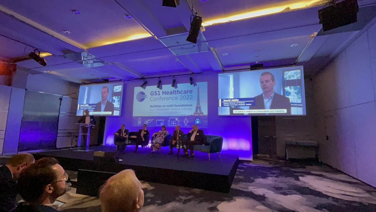 sioduggan_GS1's tweet photo. Digital enabled care- Excellent presentation from Dermot Carter, Director of Finance on #scan4safety @InnovateTUH Giving time back to patient care! Fantastic project, full credit to all the Team! #patientsafety #GS1Standards #GS1HealthcareConference2022 @Genesis_AHC @lulunugent https://t.co/YjWGtQ0mJn