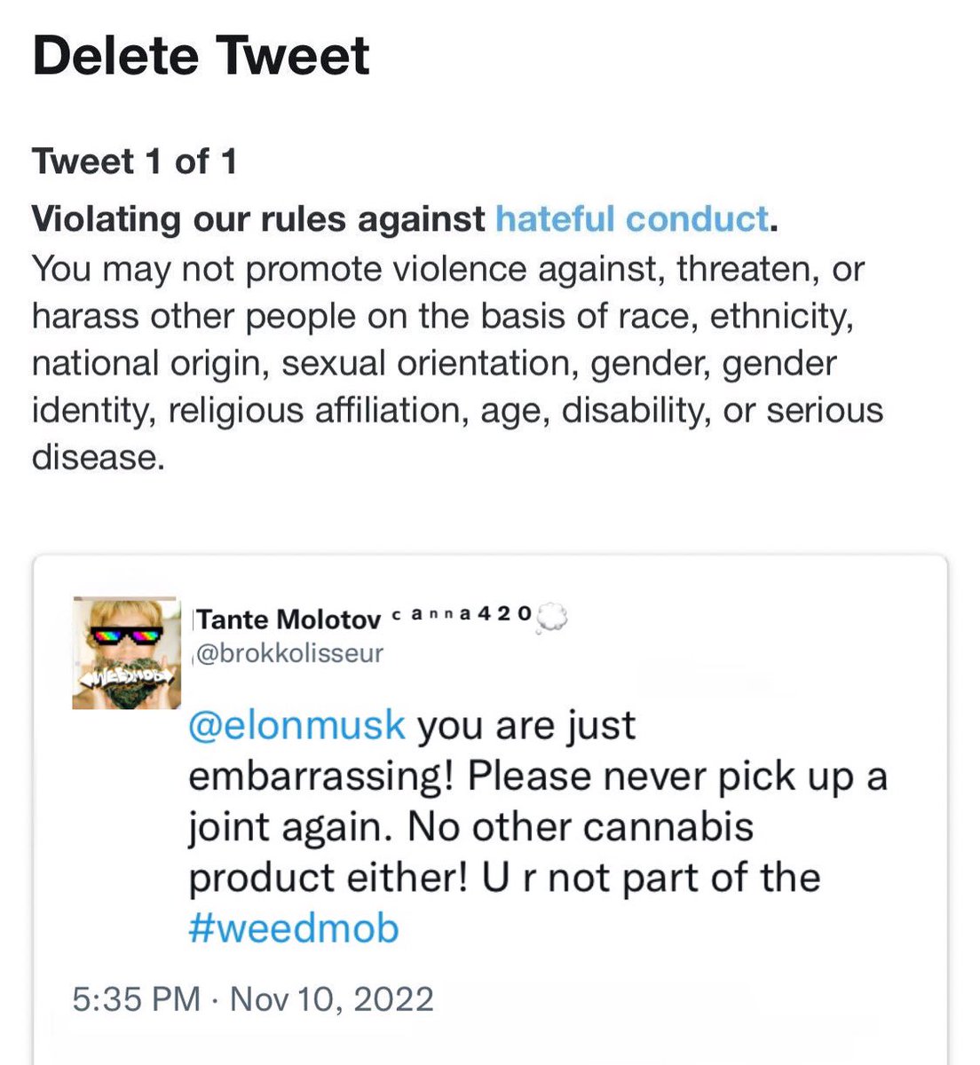 brokkolisseur's tweet image. Elon du bist nich #Weedmob😡🤬