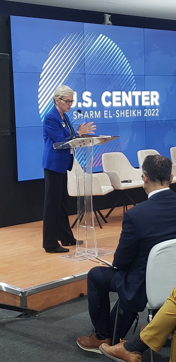 Rapid transformation of the energy economy is required for any chance at the 1.5 (or 2?) degree target. Lots of interest in green hydrogen on Energy Day at #COP27 

Energy Secretary Granholm on hydrogen hubs and R&amp;D at the National Labs