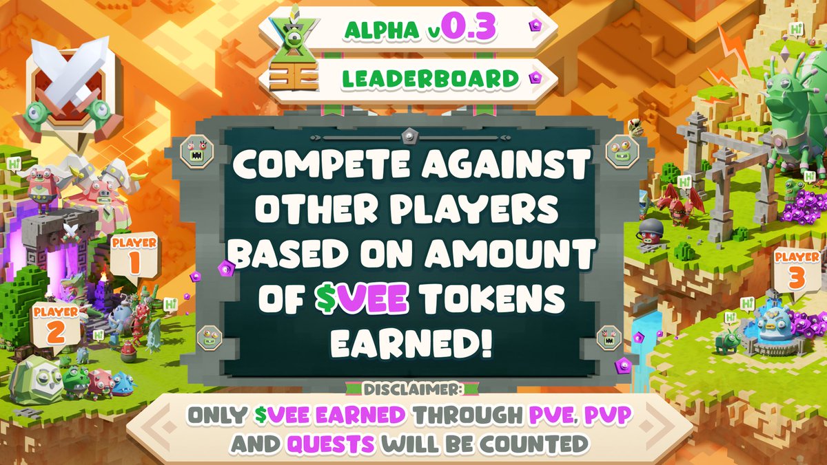 ZeeverseGame's tweet photo. You can check how good you are on the leaderboard based on the amount of $VEE token you have earned through PVE, PVP and Quests💰 in Alpha v0.3! 

*only Mask owners can withdraw the token earned!*
Get your WL &amp; #FreeMints 🎁 :
https://t.co/nexuIi8kG1

#ZeeAlpha #Game #P2E https://t.co/MLLEQSfdg2