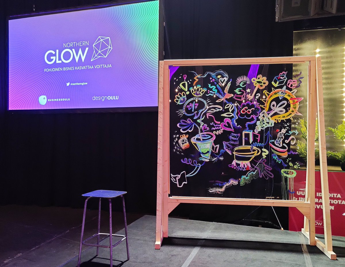 OuluHealth's tweet photo. Once again #NortherGlow brightens up Oulu. Speakers representing well-know brands & audience are focusing on the concept of design and its influence on business.
@BusinessOulu_ @PepsiCo #innovaation #designinspiration https://t.co/NXDEqLZnH9