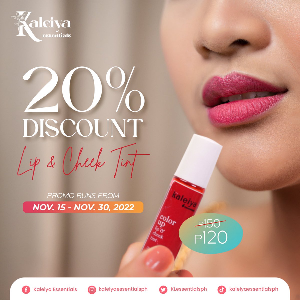 KLessentialsph's tweet photo. Enjoy them at 20% Discount of our Lip and Cheek Tint! https://t.co/t9fKFVtmG3