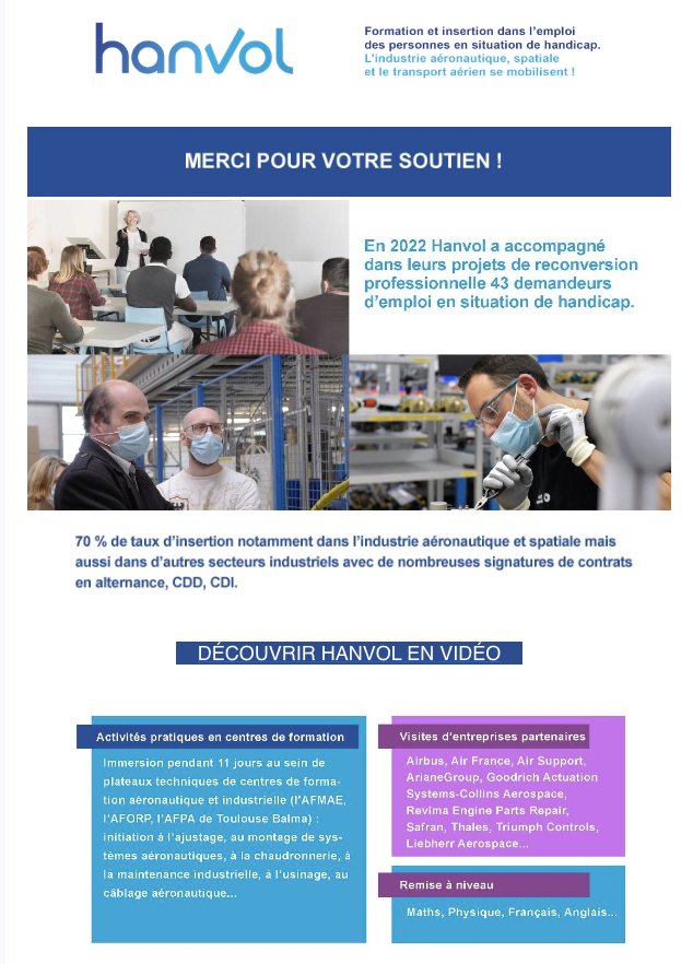 FNAMaviation's tweet photo. En cette #SemaineduHandicap, soutenez l'association #Hanvol, présente en nos locaux ! 🤝 En 2022, l'association a accompagné dans leurs projets de reconversion professionnelle 43 demandeurs d'emploi en situation #handicap. 

Découvrez leurs actions ! 💻 https://t.co/sGdO40gFHr https://t.co/GktZ3TiLFy