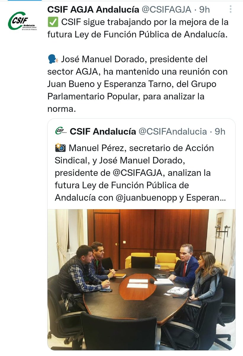 ¿Qué entiende <a href="/CSIFAGJA/">CSIF AGJA Andalucía</a> por "mejorar" la Ley?
Ya dio su🆗en Mesa General y Mesa Sectorial a este proyecto que supondrá una evaluación del desempeño politizada y la consolidación de la Administración Paralela🔌.
¿Qué pretenden ahora?
Dejen de vendernos la 🏍️. No cuela.
