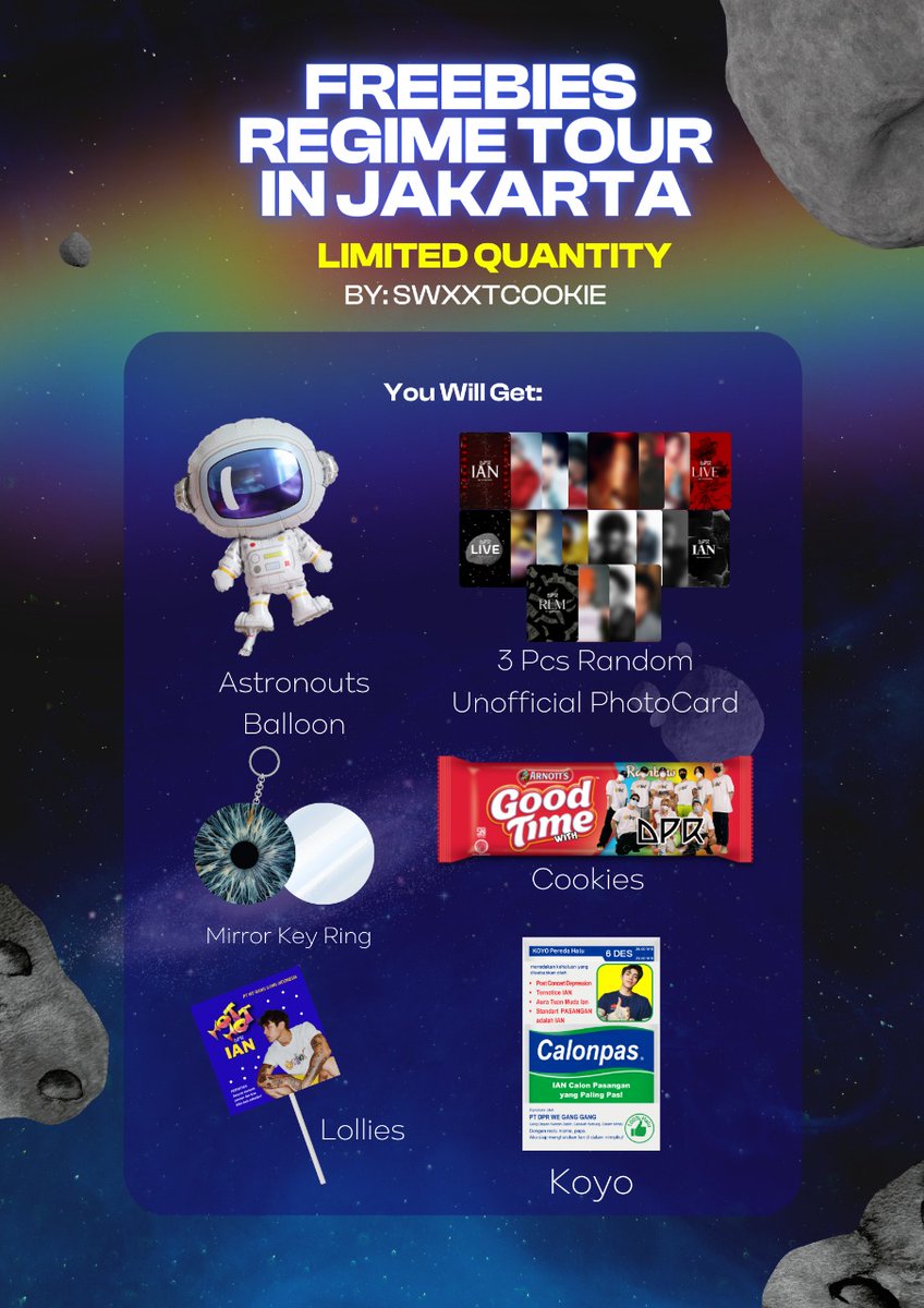 swxxtcookie's tweet photo. *⁠.⁠✧FREEBIES for THE REGIME TOUR IN JAKARTA 🧑‍🚀✧.*
by: @swxxtcookie 

[RT &amp; likes are appreciated]

Hi Dreamers! I prepared (limited) freebies for #REGIMETOURJAKARTA
Time and location will be announce. See you Dreamers🤟❤️

👩‍🚀 ;- for trades kindly DM me
*balon ga ditiup ya https://t.co/dkWfWUrUbz