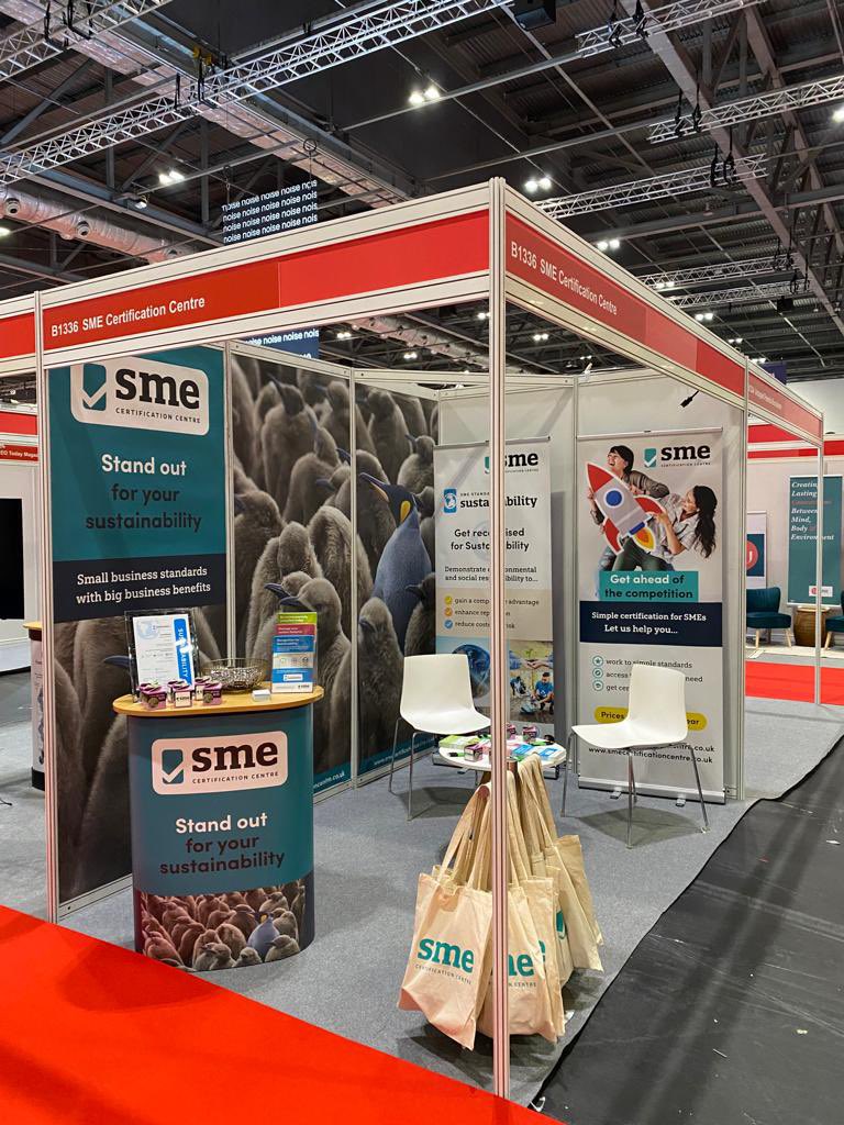 smecertcentre's tweet photo. We are at the @TheBusinessShow today and tomorrow helping SMEs with simple, easy to deploy management systems for sustainability, carbon footprint managment and environmental compliance. Visit us on Stand B1336. https://t.co/PaDRho5bhW