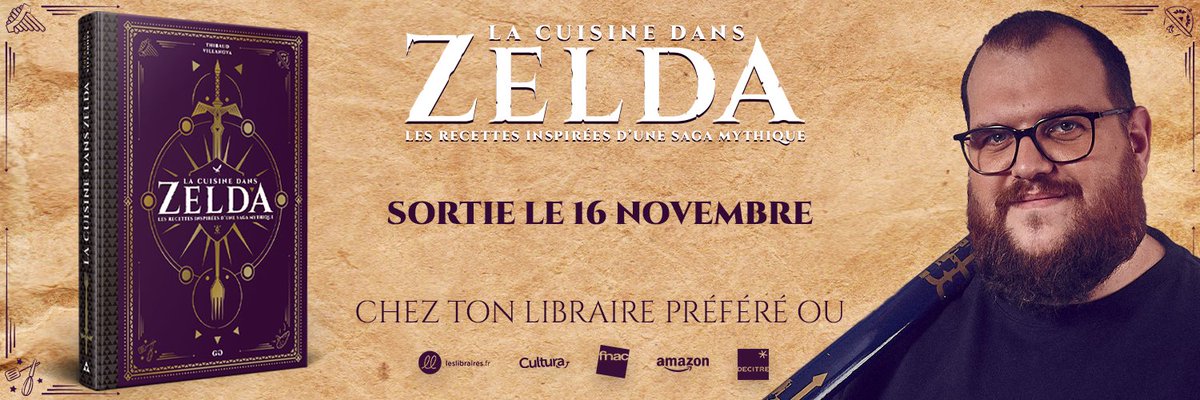 Pour fêter la sortie en librairie le 16/11 de La Cuisine dans Zelda, tentez de remporter 1 exemplaire collector dédicacé du livre, accompagné de goodies maison !

RT + follow <a href="/Gastronogeek/">Gastronogeek - Thibaud Villanova</a> pour participer !
Tirage au sort vendredi 18 novembre à 18h !