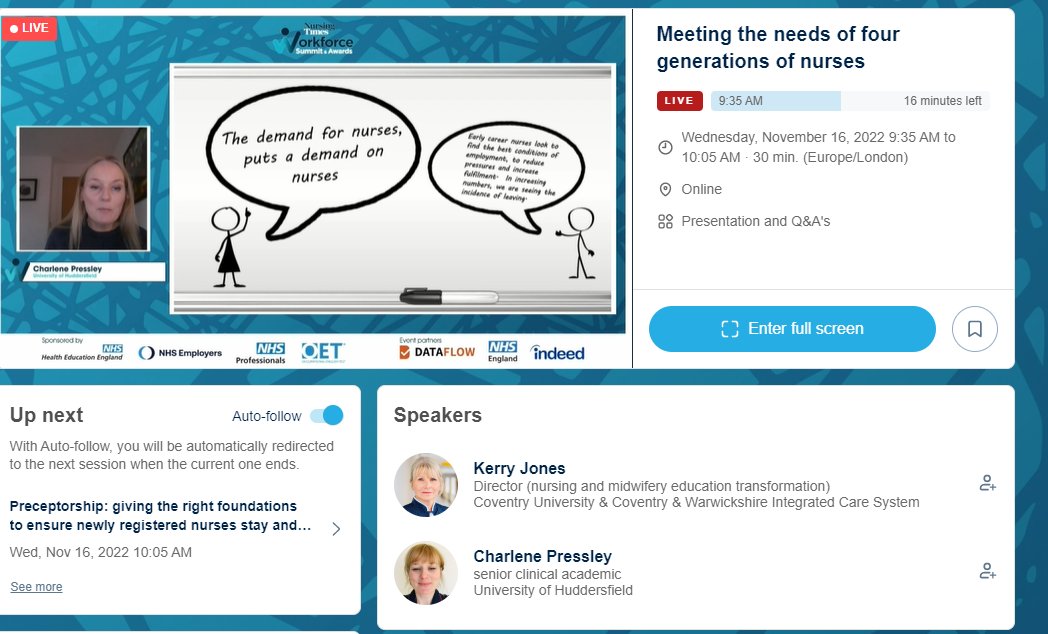 Charlene Pressley,senior clinical academic, University of Huddersfield speaking right now at the #NTWorkforce virtual sessions