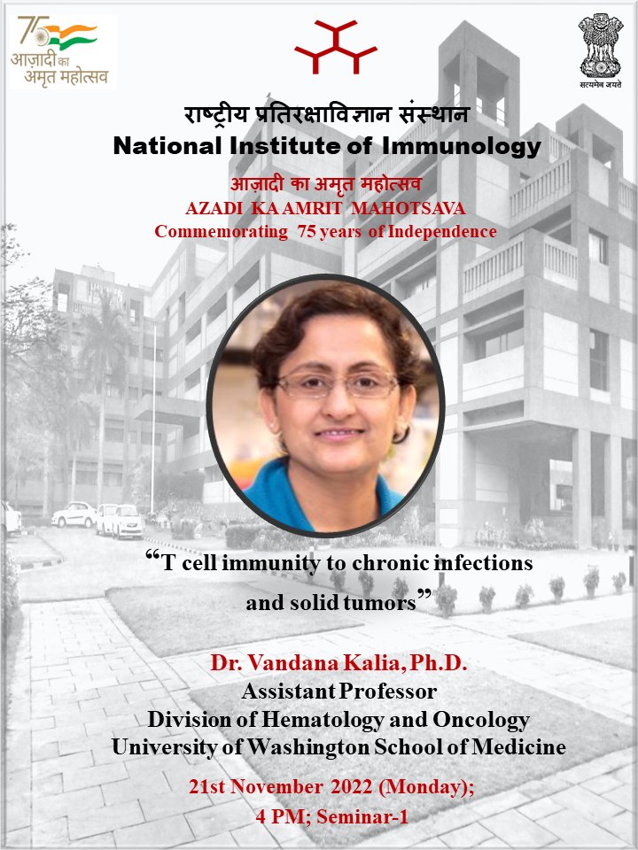 BRIC-NII (@nimmunology) on Twitter photo Invading viruses or one of our own becoming malignant cells - our body initiates self-defense - ๐๐ฟ.๐ฉ๐ฎ๐ป๐ฑ๐ฎ๐ป๐ฎ ๐๐ฎ๐น๐ถ๐ฎ <a href="/UW/">University of Washington</a> will discuss the role of T cells in it <a href="/NImmunology/">BRIC-NII</a> this coming Monday.<a href="/DBTIndia/">Department of Biotechnology</a> <a href="/DrJitendraSingh/">Dr Jitendra Singh</a> <a href="/rajesh_gokhale/">Rajesh Gokhale</a> Invading viruses or one of our own becoming malignant cells - our body initiates self-defense - ๐๐ฟ.๐ฉ๐ฎ๐ป๐ฑ๐ฎ๐ป๐ฎ ๐๐ฎ๐น๐ถ๐ฎ <a href="/UW/">University of Washington</a> will discuss the role of T cells in it <a href="/NImmunology/">BRIC-NII</a> this coming Monday.<a href="/DBTIndia/">Department of Biotechnology</a> <a href="/DrJitendraSingh/">Dr Jitendra Singh</a> <a href="/rajesh_gokhale/">Rajesh Gokhale</a>