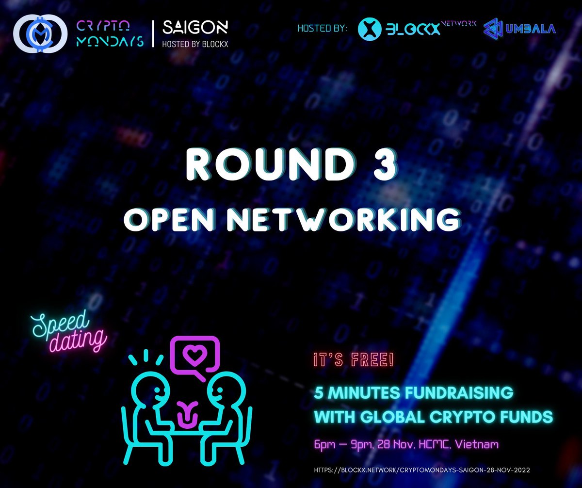 followCoinvn's tweet photo. Coinvn x @blockxnetwork - @CryptoMondaysNY 💞

- Round1: Fireside chat with global crypto funds
- Round2: 5 minutes of speed dating 
- Round3: Open networking 

📩 Đăng ký miễn phí tại đây:
For Builder: https://t.co/WxFlOT2cXP 
For Crypto Fund: https://t.co/iKkUdk3j1N https://t.co/IkrSgpeqSM