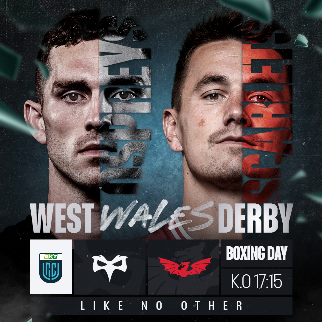 ospreys's tweet photo. A rivalry like no other 🏉 #WestWalesDerby on Boxing Day🥊

🎟️ Get your tickets now for the biggest game in Welsh rugby 👉 https://t.co/o0IsPfF5nK https://t.co/EnqksiE242