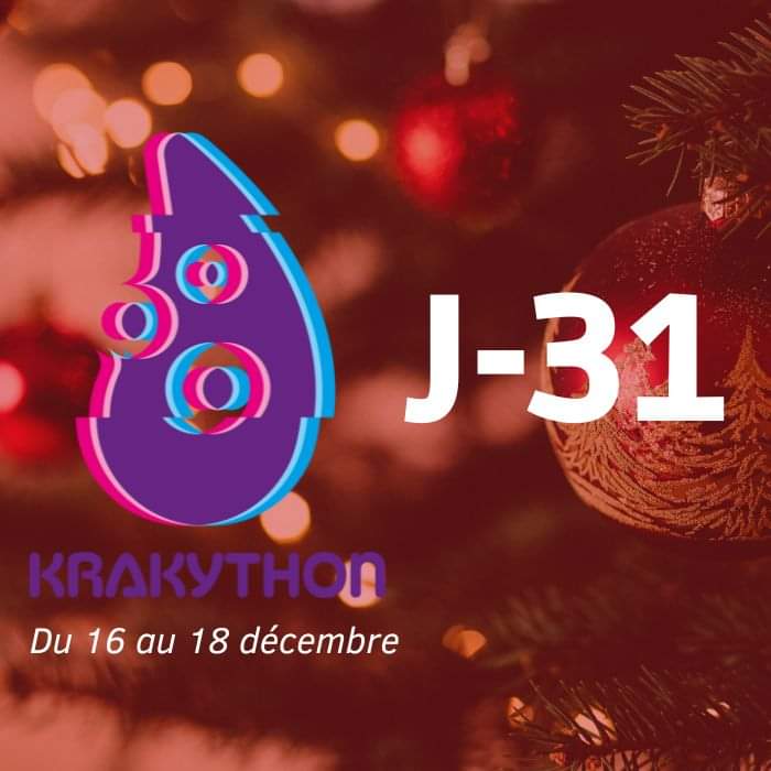 Krakython officiel 2022  - C'est déjà dans 31 jours ! 
Restez connecté ! Nous vous tenons prochainement informé des prochaines actualités de cette édition !!