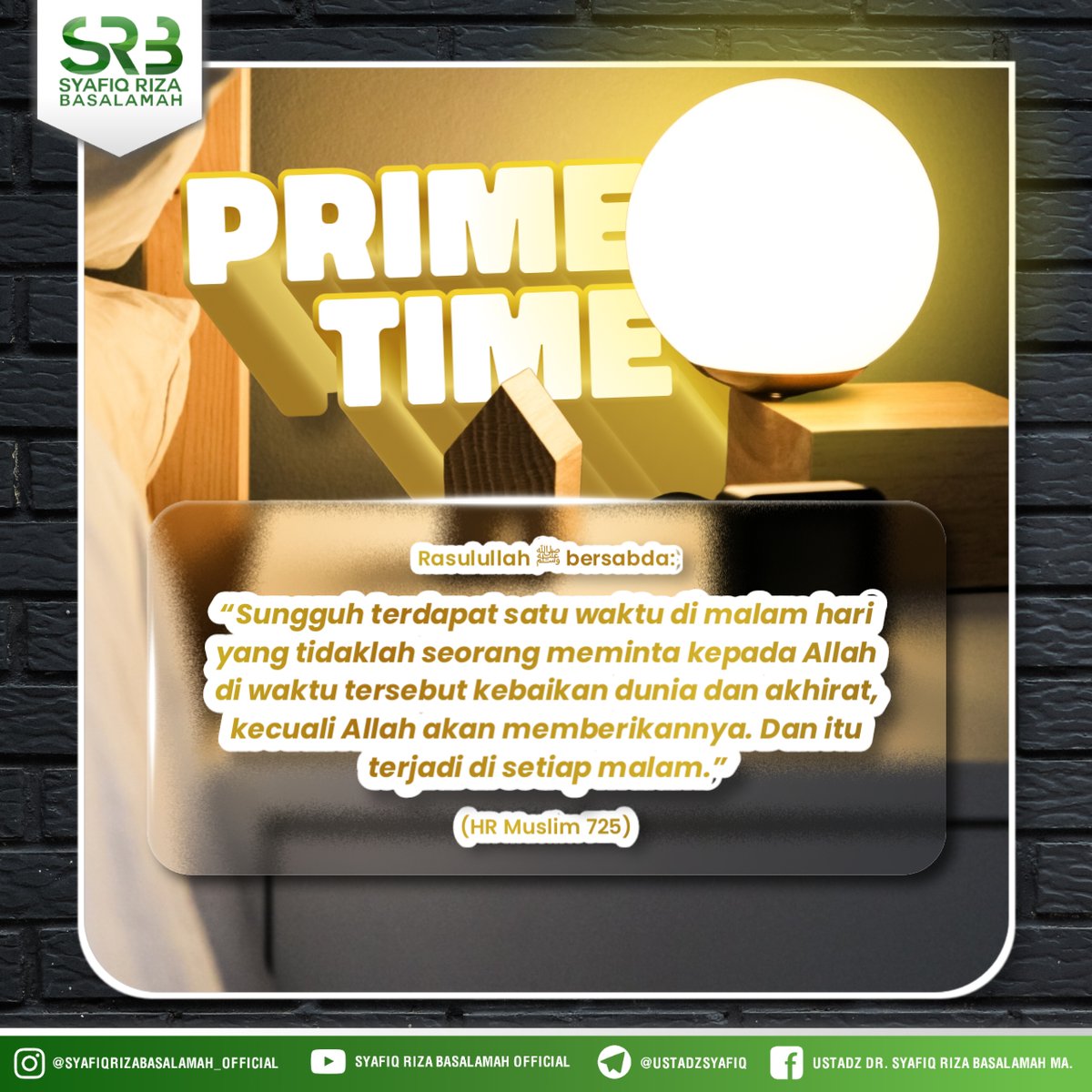 ustadzsyafiq's tweet photo. Prime Time Untuk Meminta Kebaikan Dunia dan Akhirat https://t.co/9kVMBtkkeJ