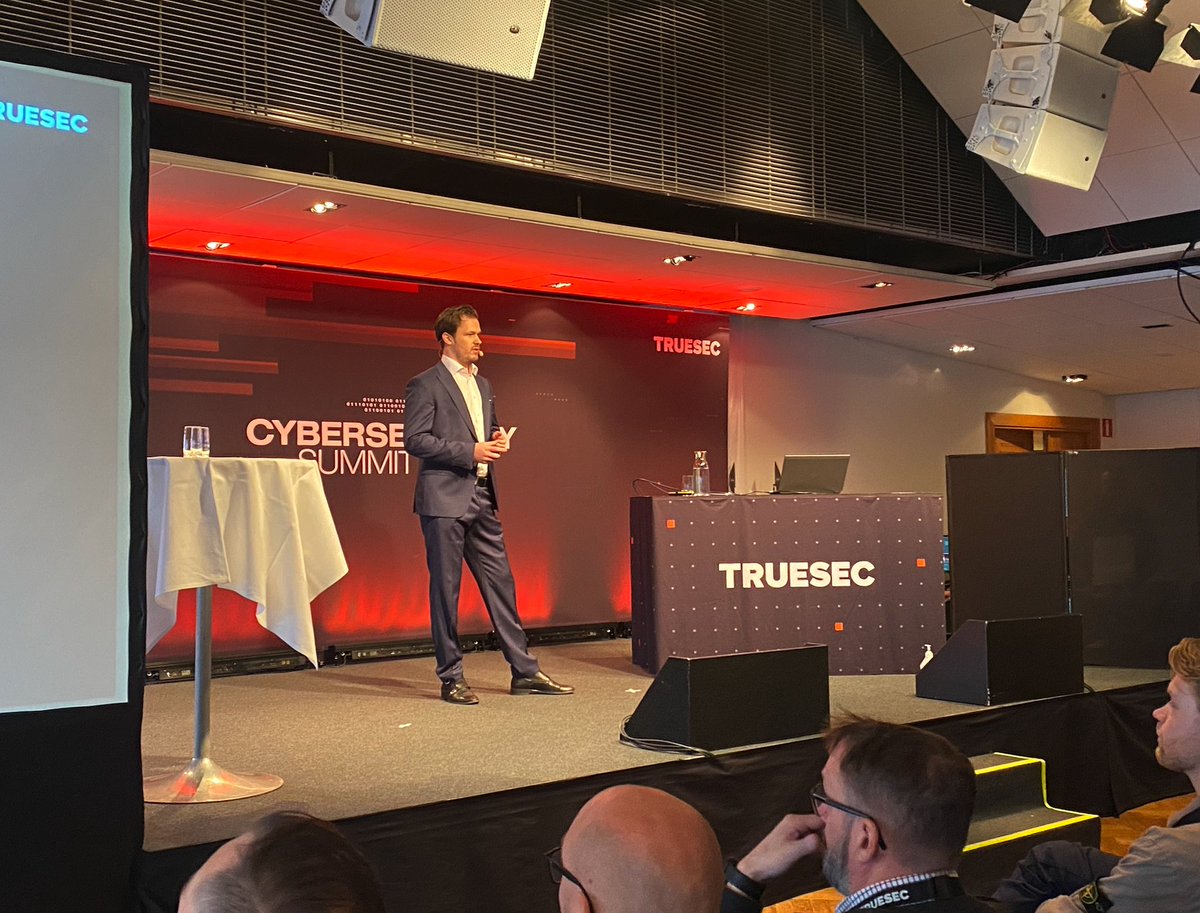Truesec's tweet photo. In the last few years, many organizations have suffered from ransomware attacks. Recovering from a ransomware attack usually requires backups, but in some cases, there are other ways. On stage right now @mranderssona at #secsummit https://t.co/xO28SRvyaA